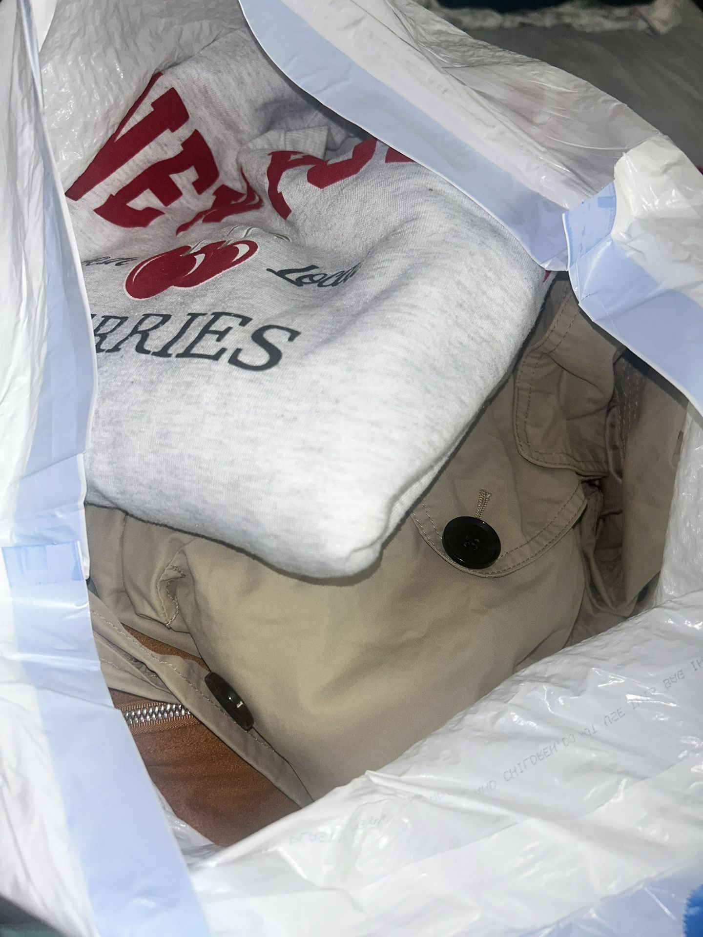 Bag With Sweaters And Jackets $25 For All