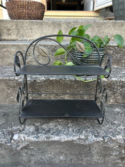 Wrought Iron Shelf / Plant Stand