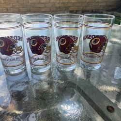 Washington Redskins NFL Football 16 Oz Drinking Glass- Set Of 4