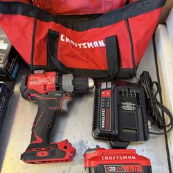 CRAFTSMAN V20 20-Volt Max Variable Brushless Cordless Hammer Drill With 2-Batteries Included - 1/2"
