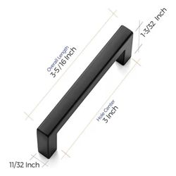 30 Pack Solid 3 Inch Center to Center Slim Square Bar Drawer Handles Kitchen Cabinet Handles Black Drawer Pulls Kitchen Cabinet Hardware Matte Black
