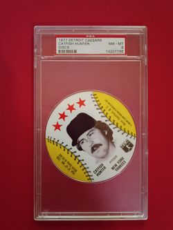 1977 Detroit Caesars Disk Jim "Catfish" Hunter - PSA 8 - Hall of Fame Vintage