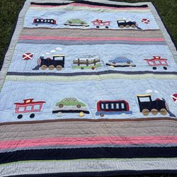 Quilt Vintage Railway Express Train Twin