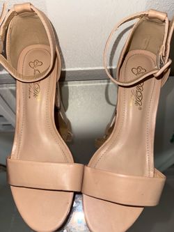 Nude Block Heels