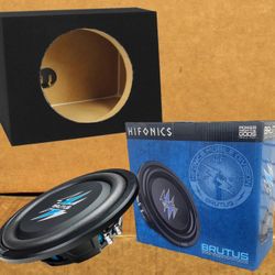 Hifonics Brutus Series BXS12D4 12" Shallow Dual Voice Coil Subwoofer 4-Ohm Sealed Box 500 Watts Package 🚨 Payment Options Available 🚨 No Credit Need