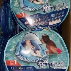 Swimway infant spring float 3-9 months with sun canopy