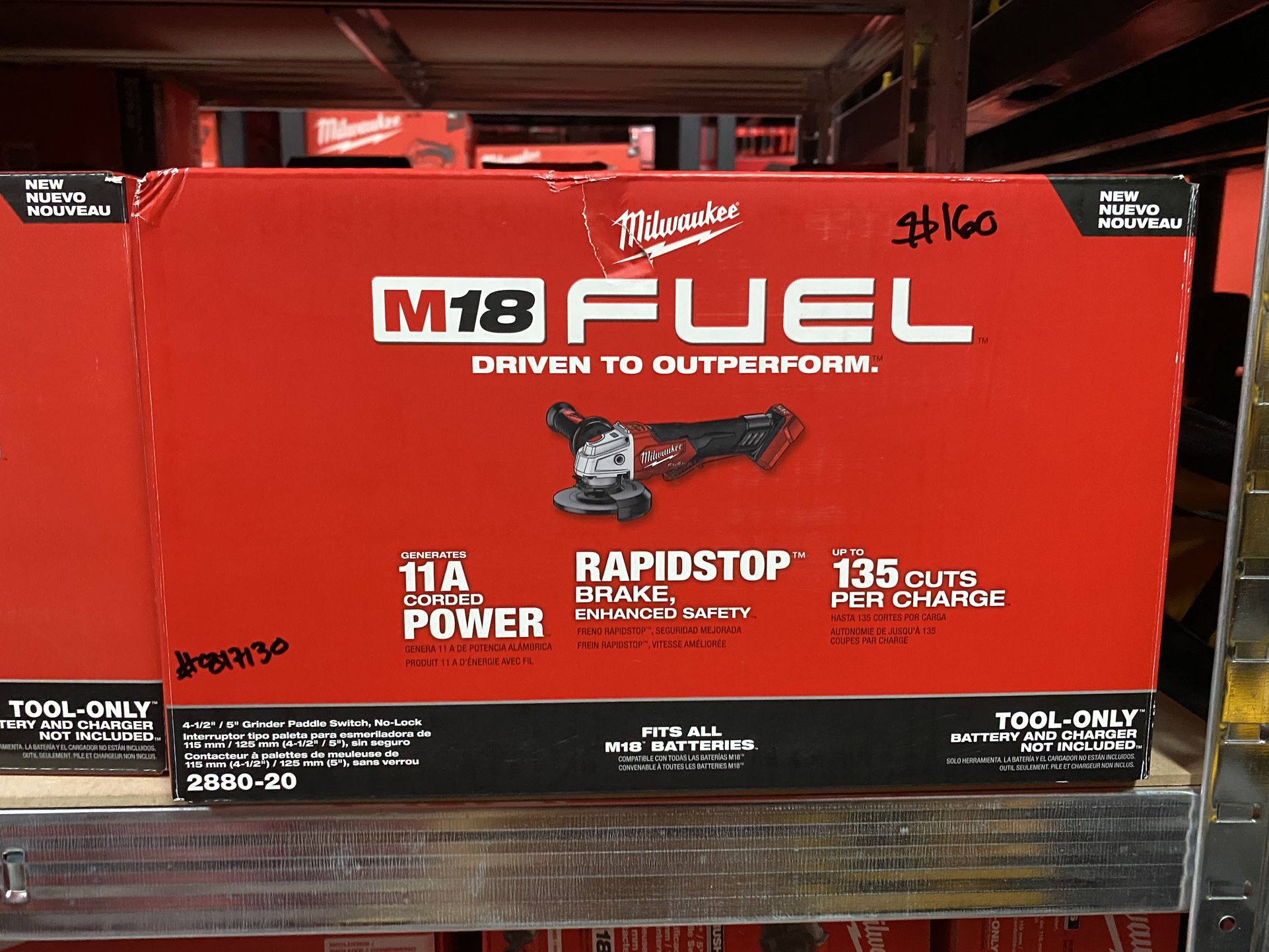Milwaukee M18 FUEL 18V Lithium-Ion Brushless Cordless 4-1/2 in./5 in. Grinder w/Paddle Switch (Tool-Only)