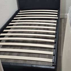 Black Twin Faux Bed Frame & Headboard