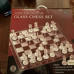 Glass Chess Set with Glass Board