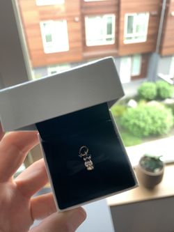Pandora Charm Engagement Ring/ real diamond
