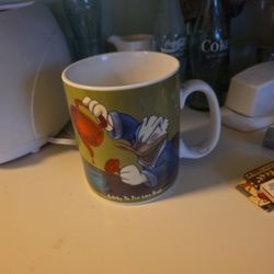 Disney Donald Duck "Cranky to the Last Drop" coffee mug.