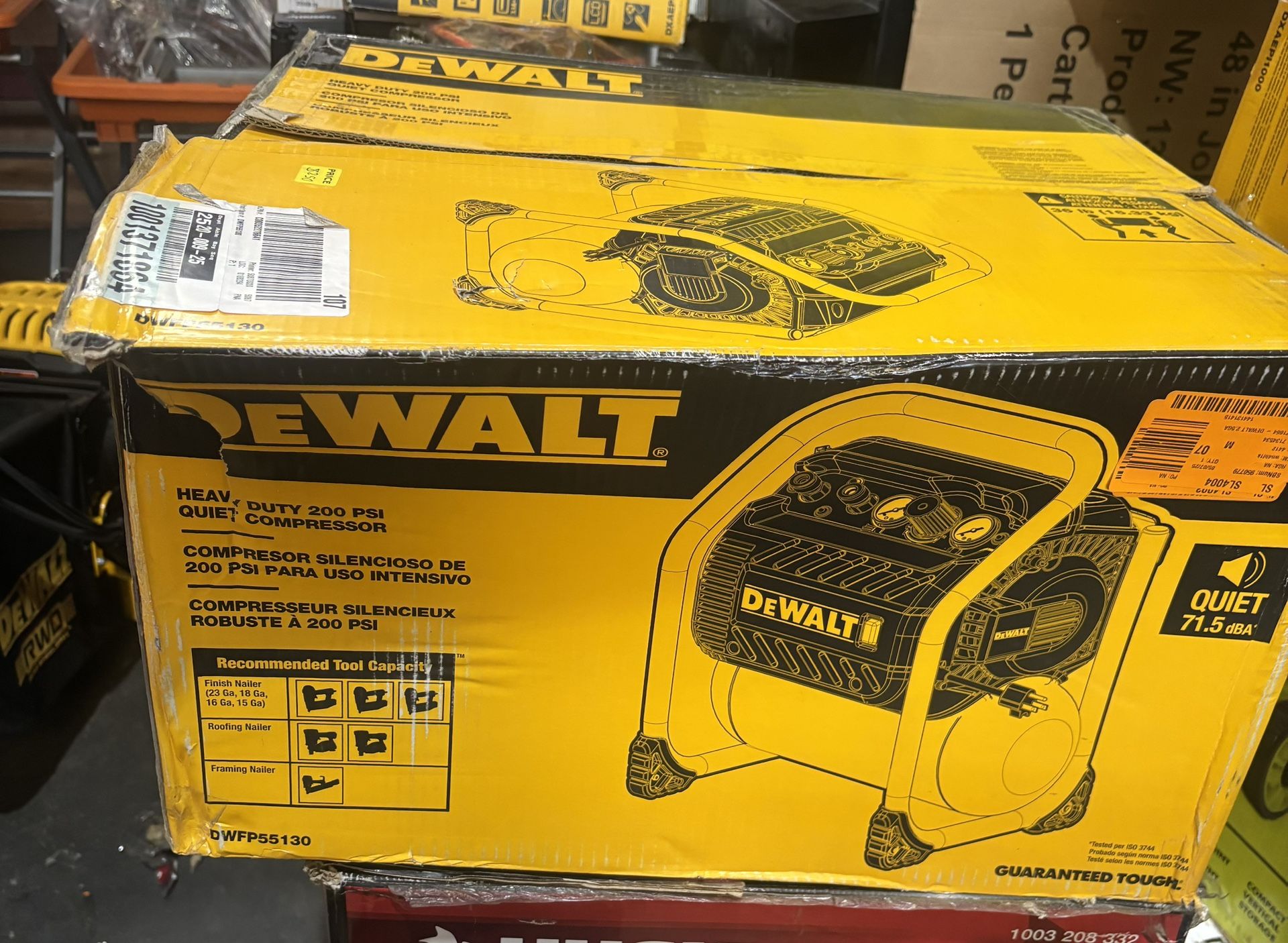 DEWALT 2.5 Gal. Portable Electric Heavy Duty 200 PSI Quiet Air Compressor