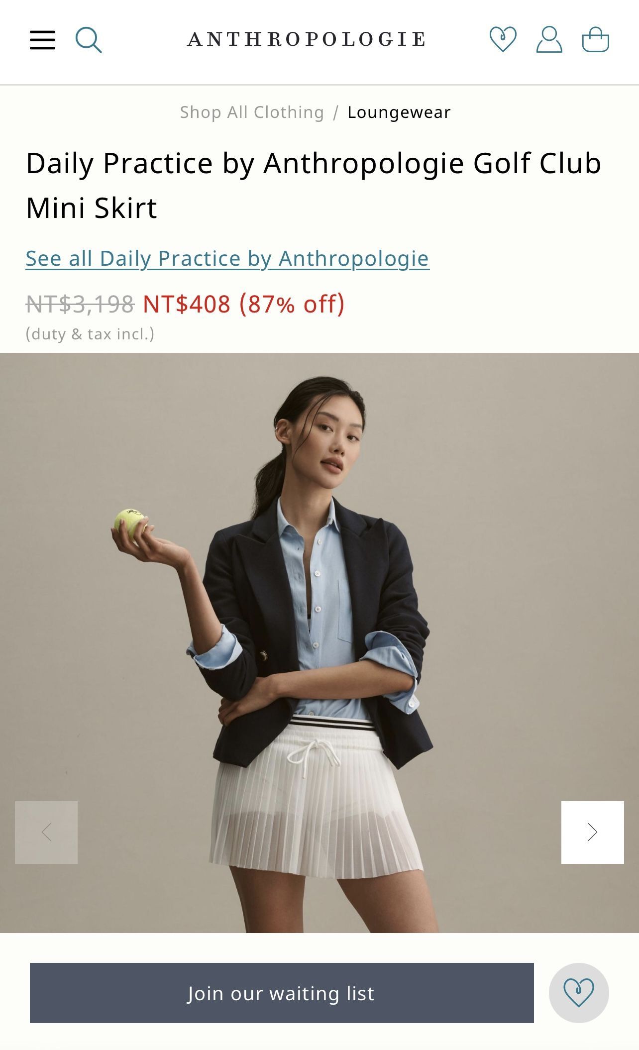 Daily Practice by Anthropologie Golf Club Mini skirt