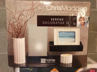 Vase, Picture Frame, lamp with frosted glass, shelf mount, candle holder