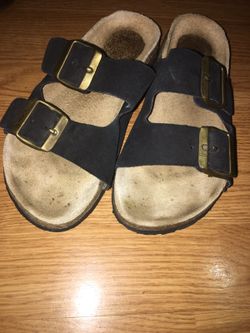 Black sandals with 2 straps