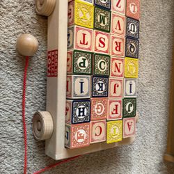 Back To Basics Toys ABC Blocks With Wagon 