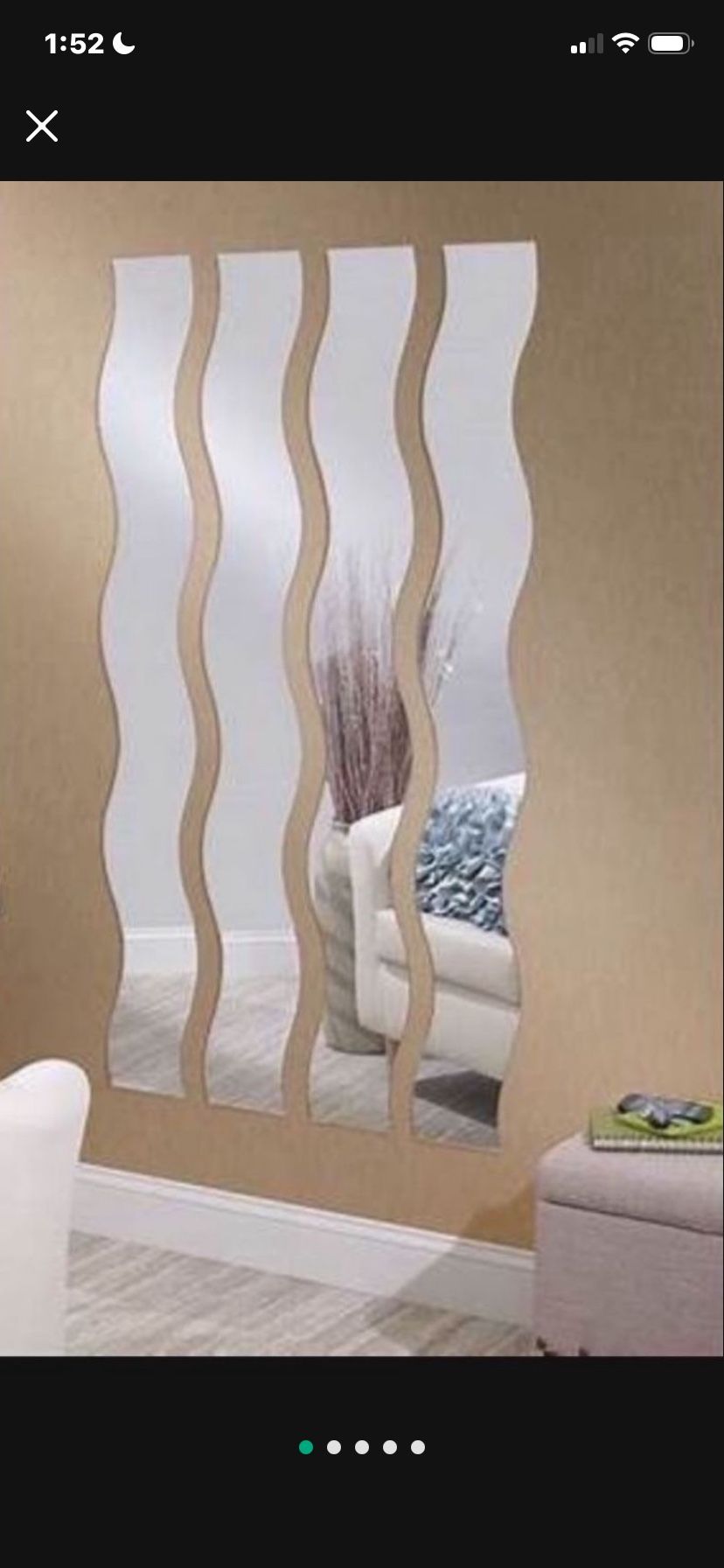 Set Of Four Mirror tech Decorative Wavy Decor Wall Mirrors