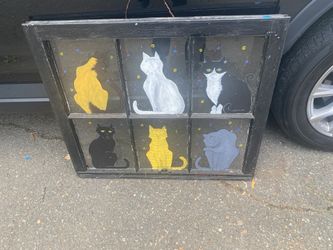 Painted Cats On Window