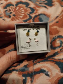 Sterling Silver Girls Earing Set Pick Up Only New Obo