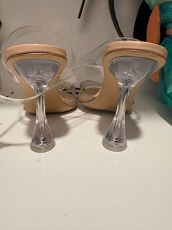 Clear Perspex Heel Nude Sandals