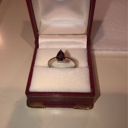 Garnet Solitaire Ring