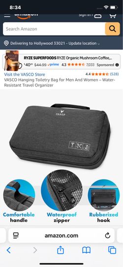 Vasco hanging toiletry travel organizer