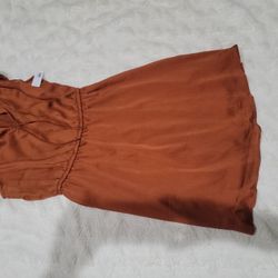 Brown Satin Dress