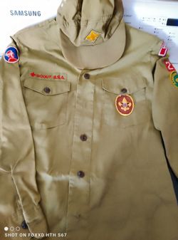 Official Vintage Boy scout Of America Shirt And Hat 