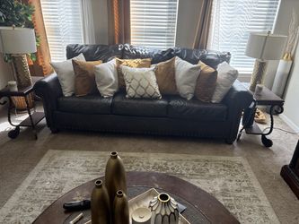 Ashley brown leather sofa set