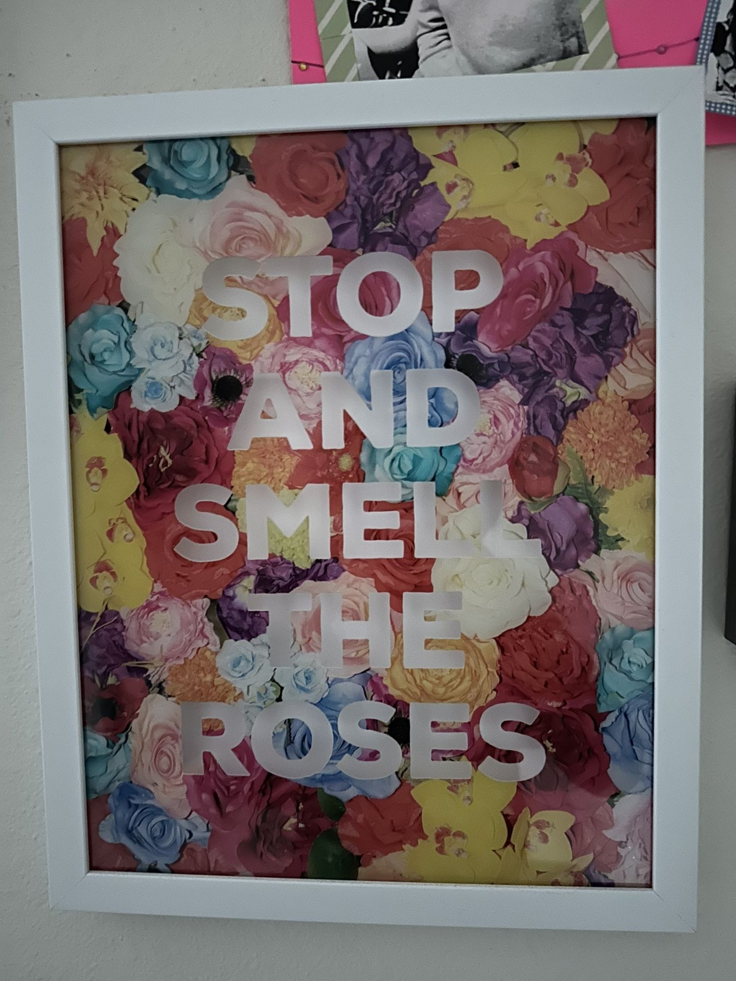 Stop And Smell Roses Glass Frame