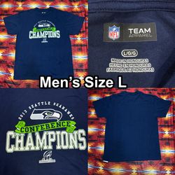 2013 NFL Seattle Seahawks Super Bowl Champions Blue T-Shirt Men’s Size Large