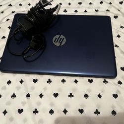 Navy blue Hp laptop 
