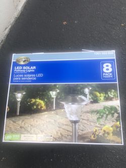 Hampton Bay Solar Stainless Outdoor Integrated LED Landscape Path Light with Glass Lens (8-Pack)