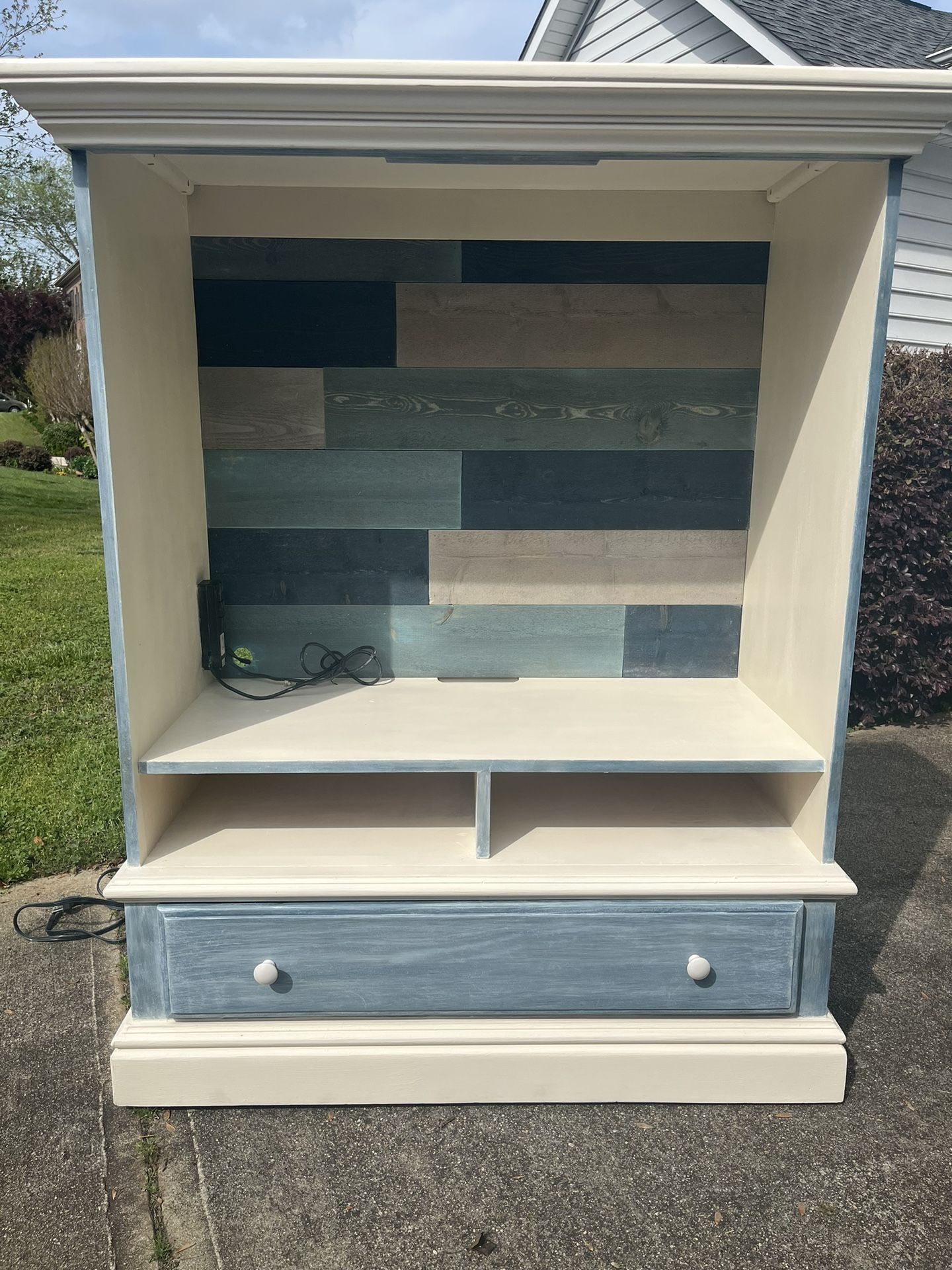 Nautical Navy, Cream, Reclaimed Barnwood / Nautical Armoire