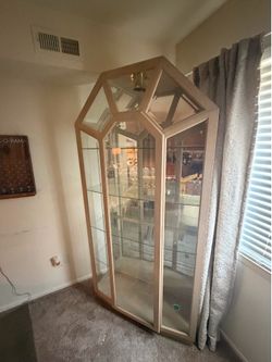 Contemporary corner curio display cabinet