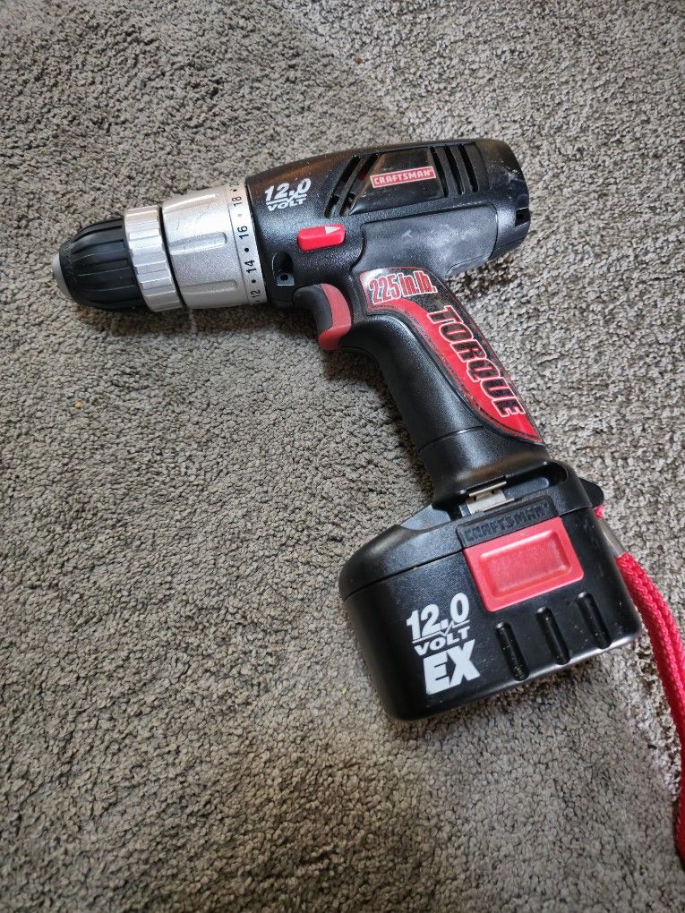 Craftsman Cordless Drill Impact Driver 12V EX 3/8" Battery Powered Drill Driver 12 Volt Torque