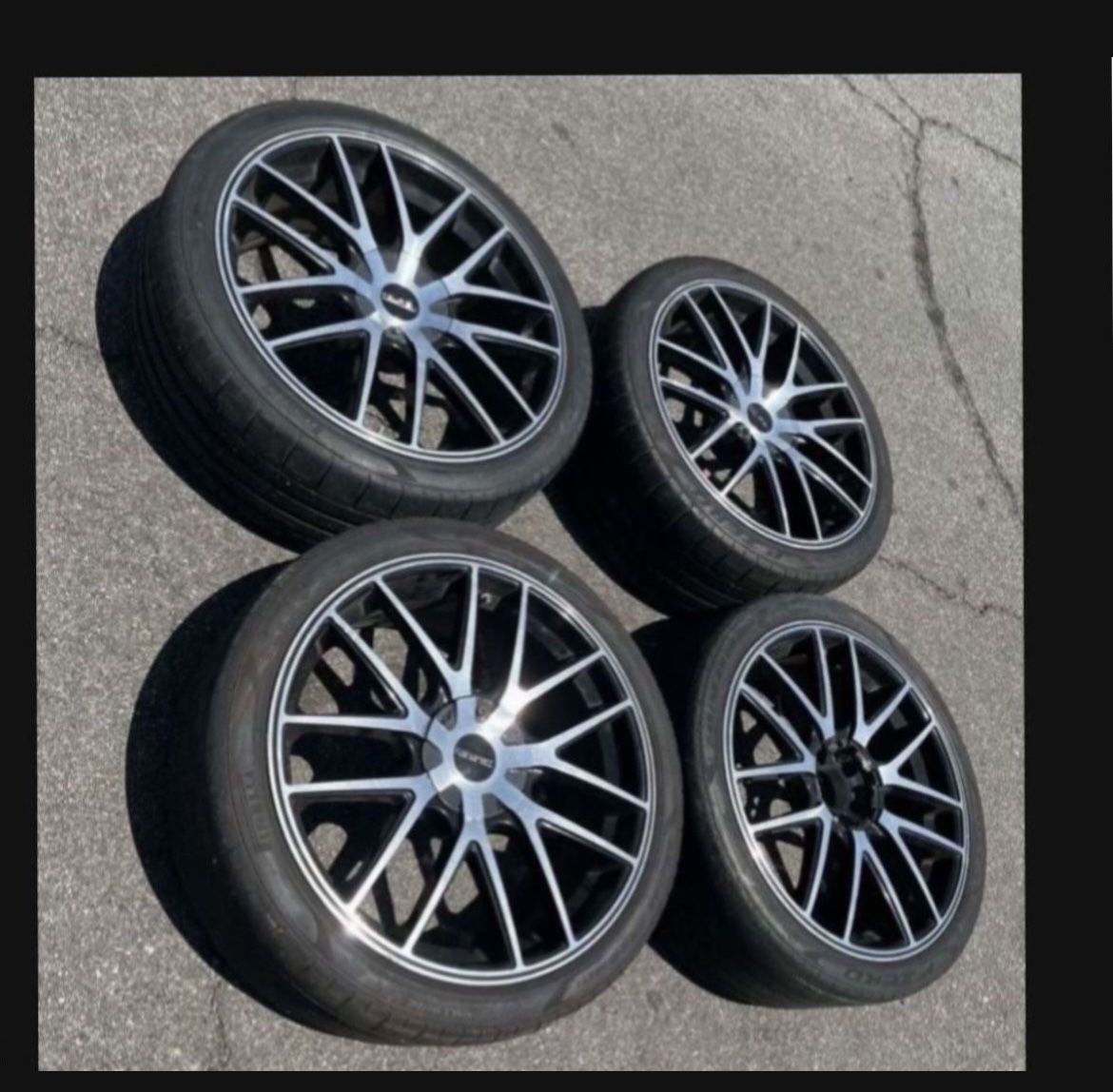 4 — 245/35r20 5x120 5x4.72 5x114.3 5x4.5 Bmw Camaro S10 Cr-v Camry Civic Accord Altima Tacoma Rims Wheels Good Treads Tires!!!