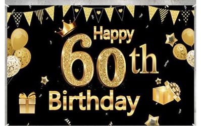 73x43inch Back Drop . 60ty Birthday Poster