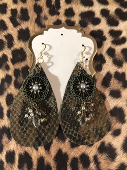 Handmade leather earrings
