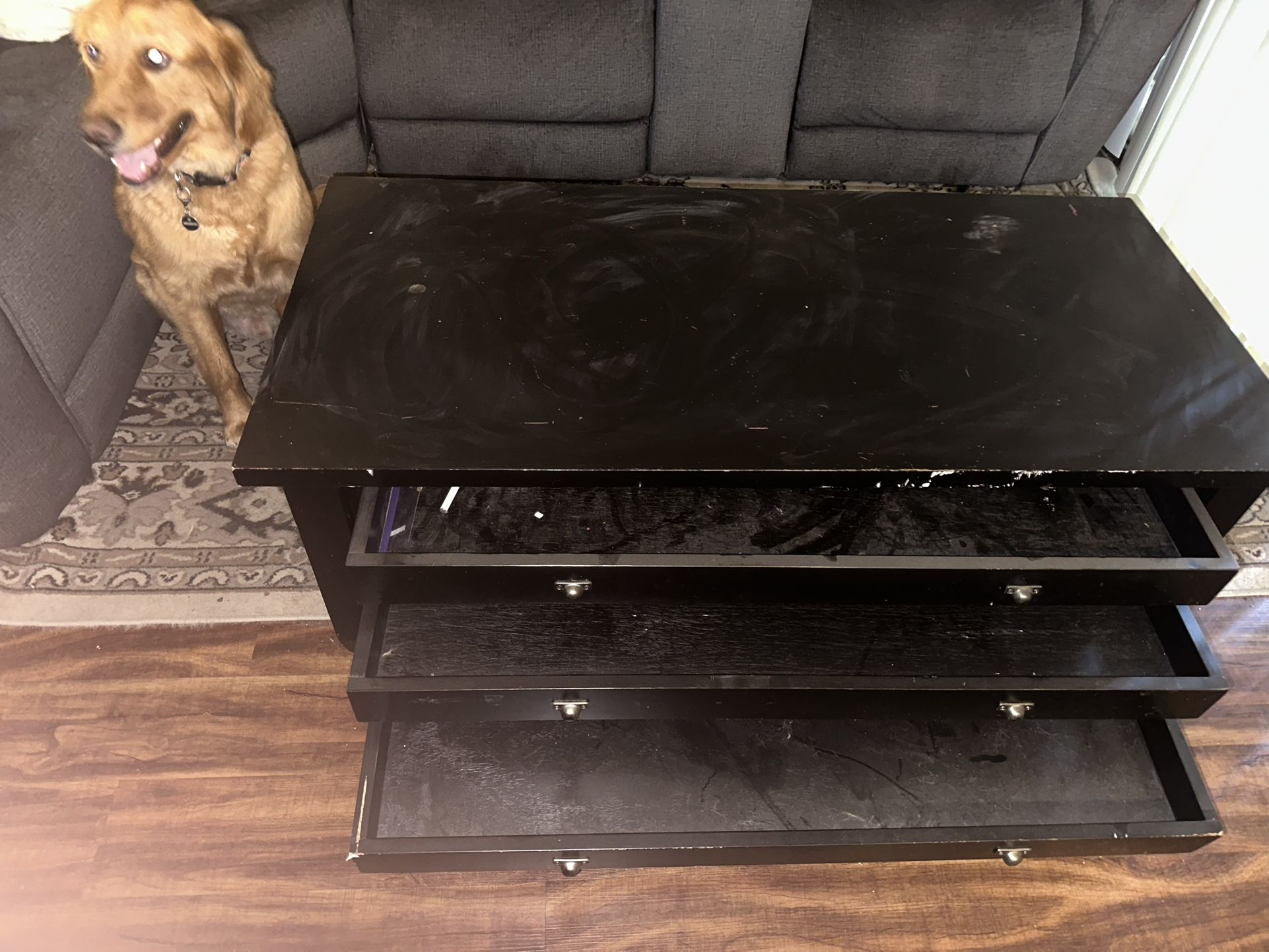 Black Coffee Table w/ Drawers