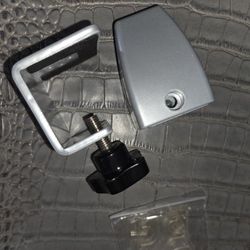 Wall or Window Divider Clamps Edge Mount Silver Metallic Glass Clamp 2pack