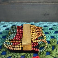 Multi Strand Wood Bead Bracelet