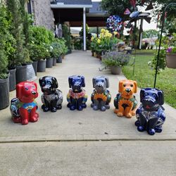 Talavera Dog Clay Pots, Plants, Planters. Pottery $38 cada una