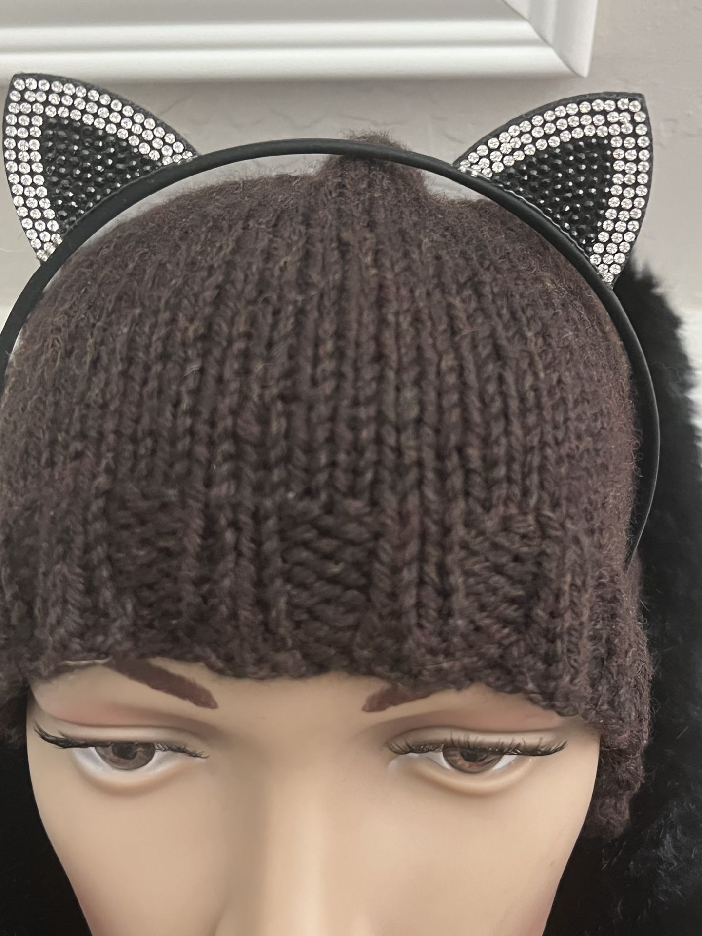 Cat Ears Headband W/ Rhinestones