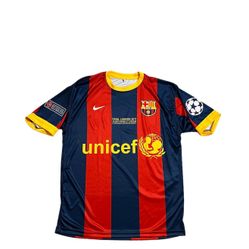 FC Barcelona 2010/11 Champions League Soccer Football JERSEY With Patches