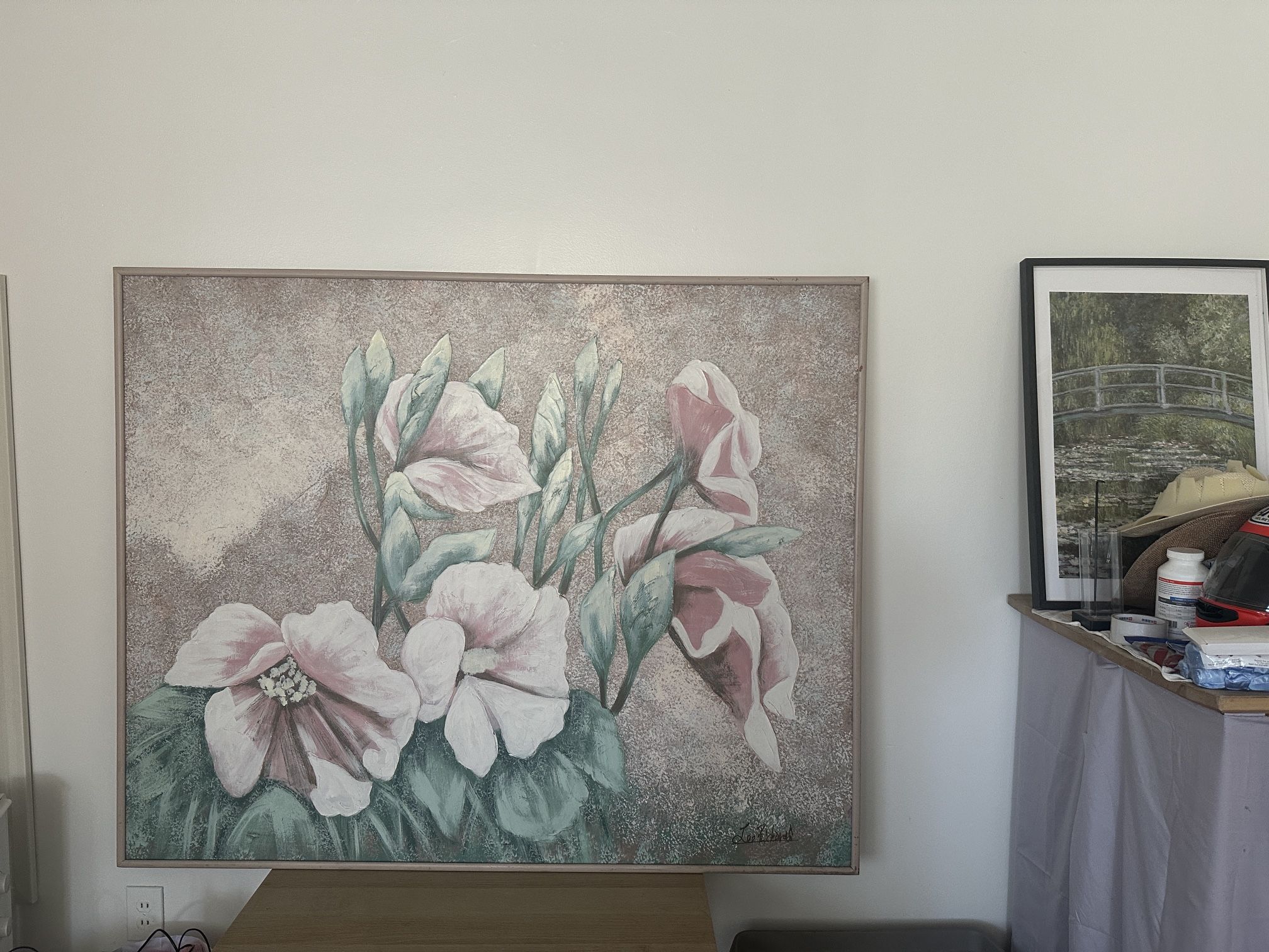 Beautiful Large Floral Wall Art – Pink & White Flowers (5ft x 4ft2in)