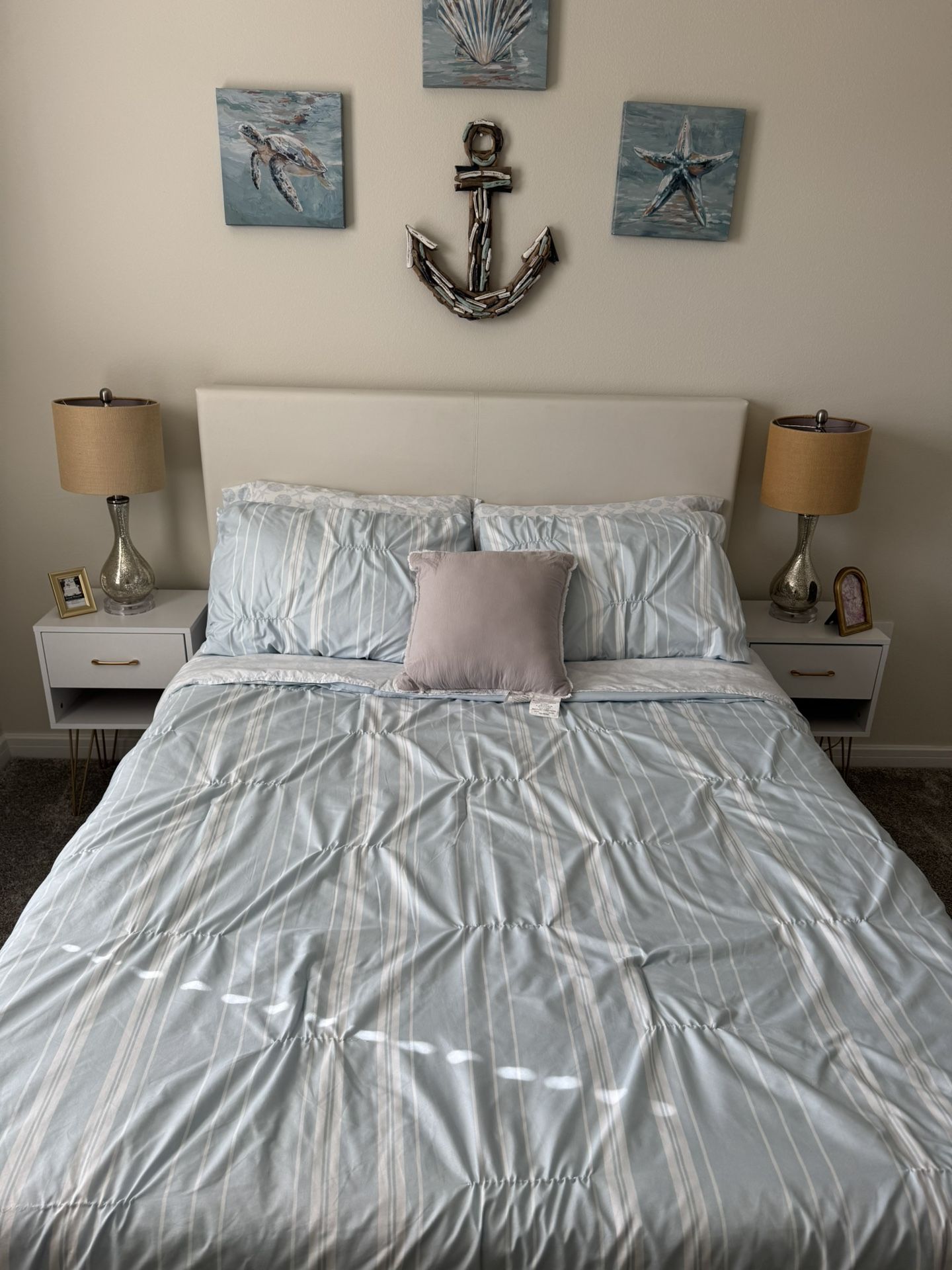 Queen Bed Frame And Double Memory Mattress