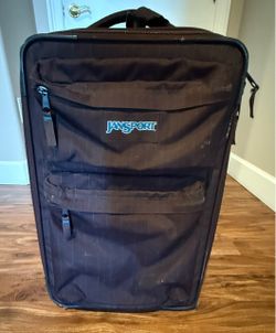JanSport Brown Pinstripe Rolling Carry-On Luggage – Expandable
