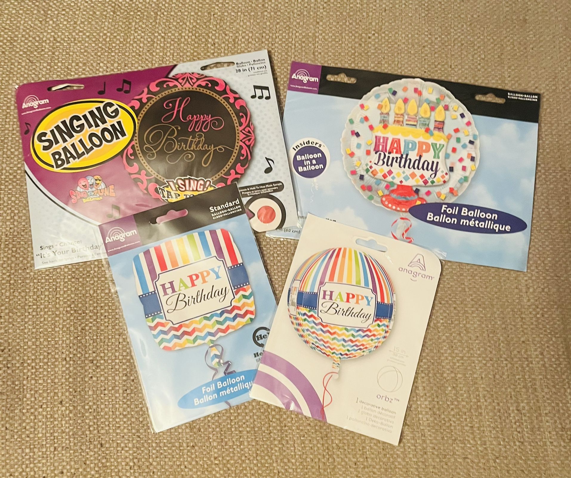 4pc Sing A Tune Happy Birthday Balloons