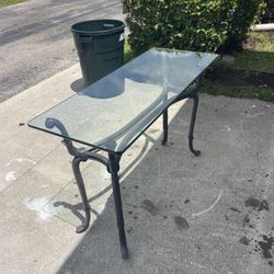 Glass Top Console Table